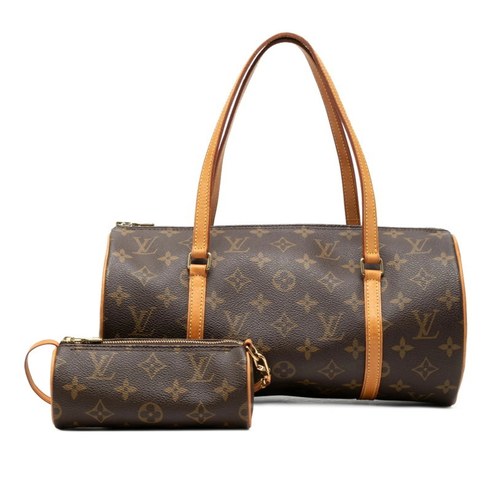 LOUIS VUITTON Brown Monogram Leather Papillon 30 Pouch - Picture 7 of 7